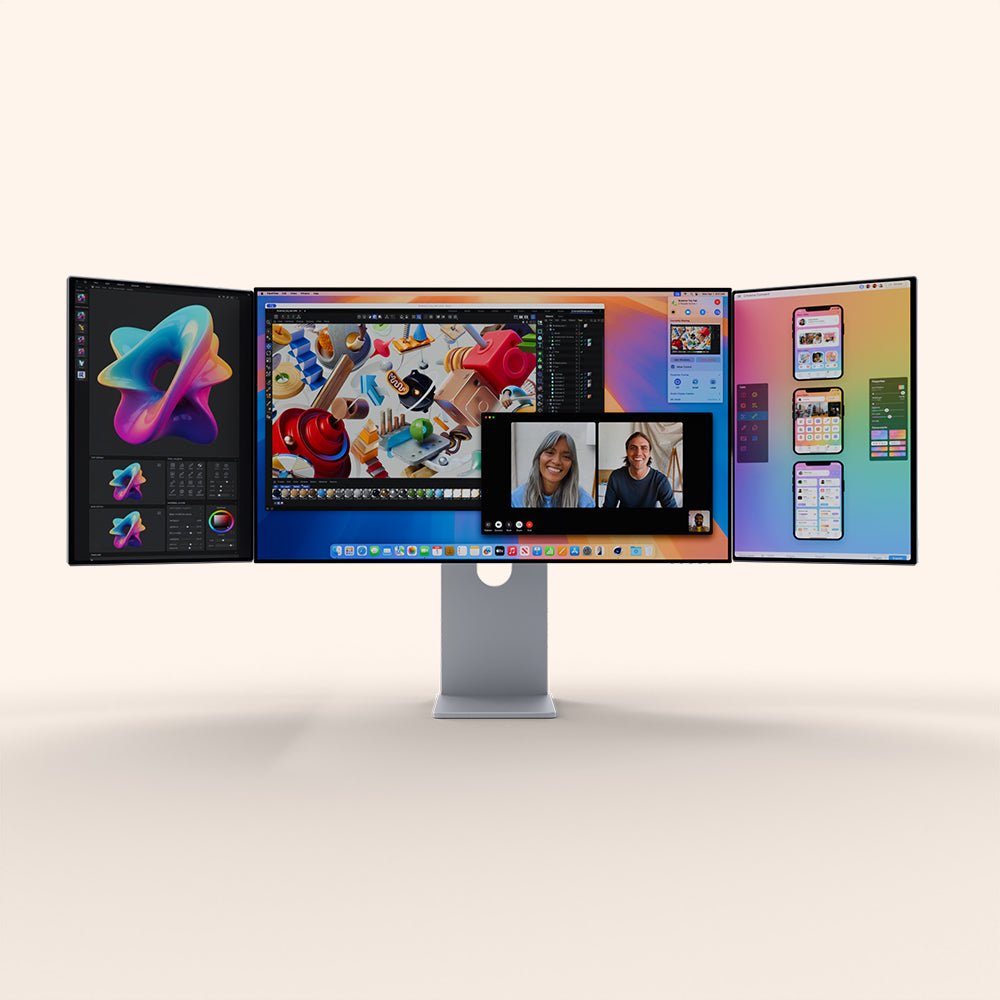 First 27-inch 4K aluminum alloy monitor + dual 16-inch convertible extended screens