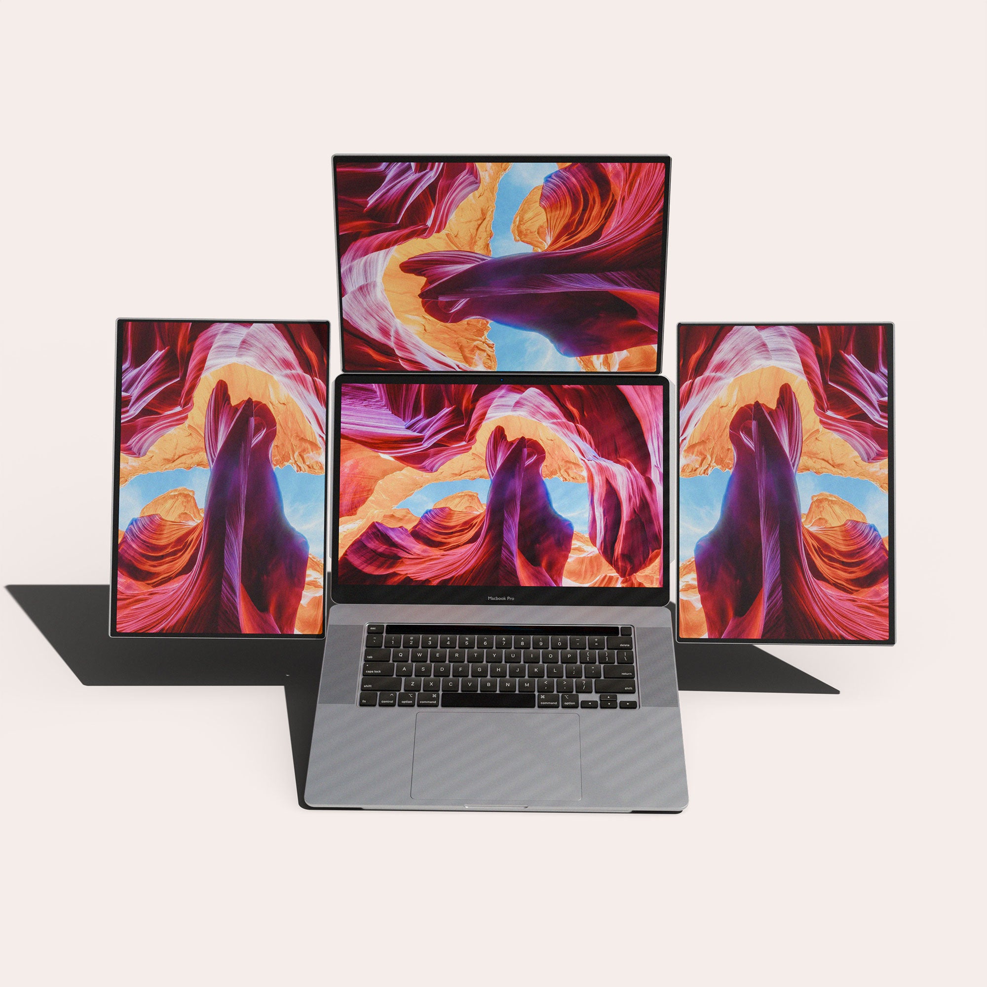 Ulepow FlexScreen Pro Trio: Modular 3x 16" Primary Display +Monitor floating stand