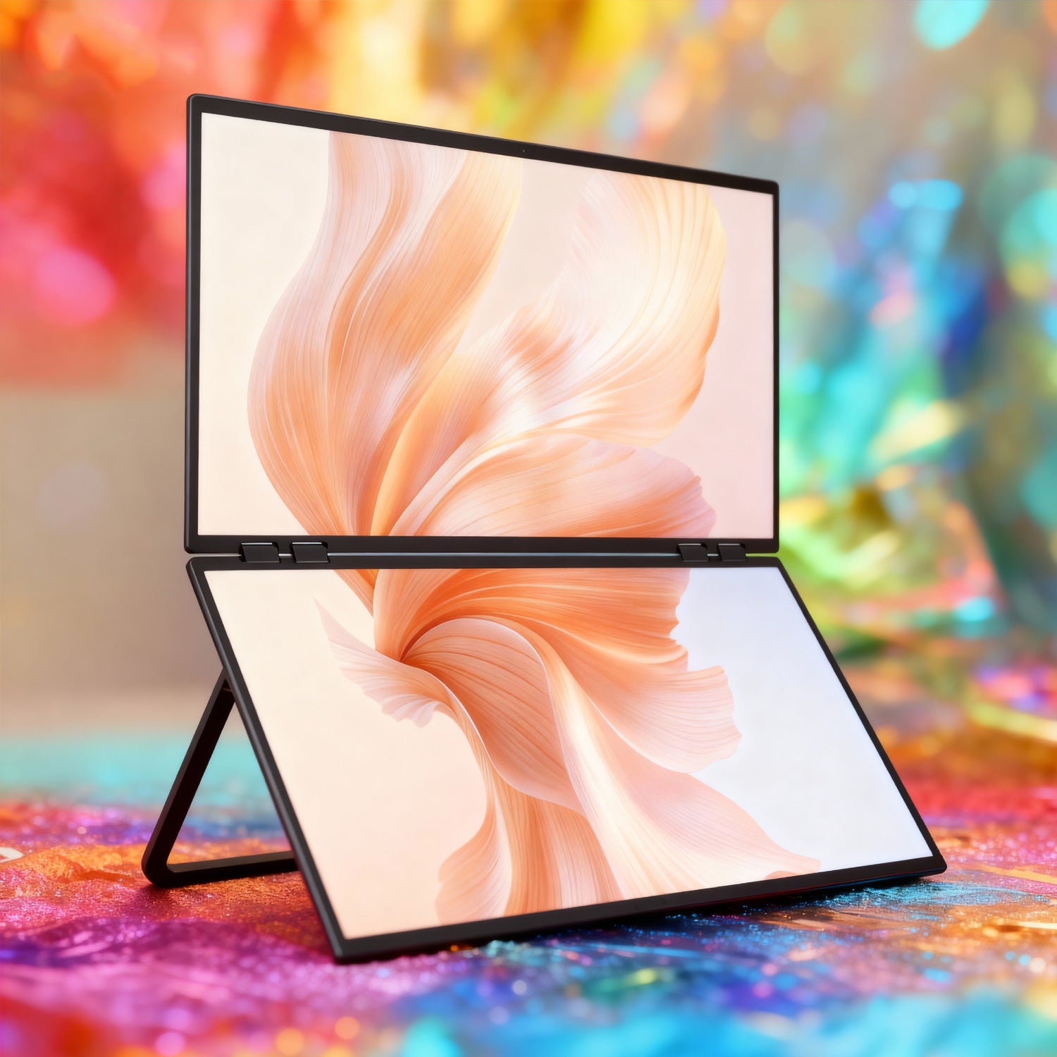 Ulepow - 23.8 Inch 100Hz Dual Screen Stacked Computer Monitor with Speakers