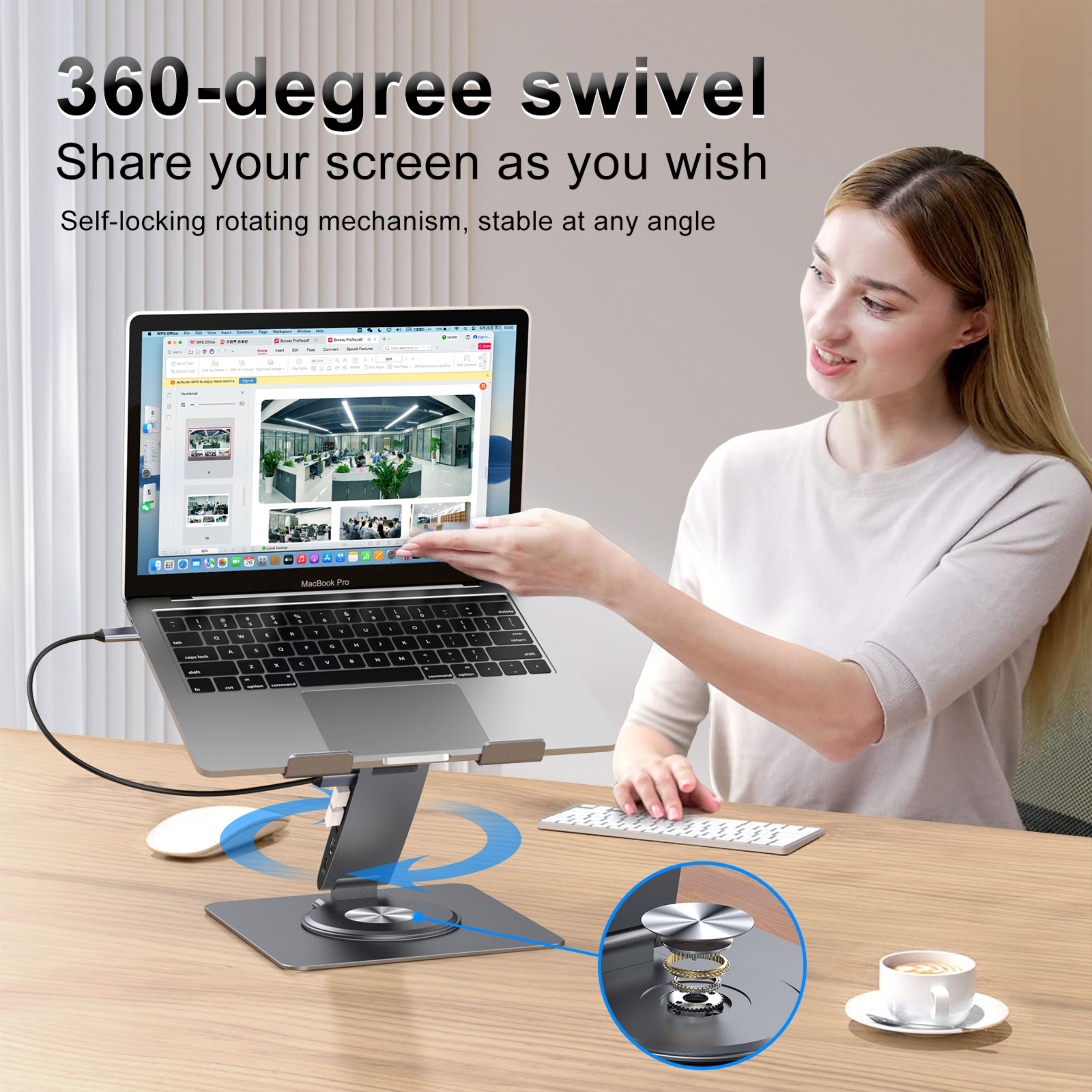 Lepow DockMate S – 11-in-1 USB-C Docking Station & Laptop Stand, Dual 4K@60Hz HDMI, 100W PD, Gigabit Ethernet, SD/TF, Budget-Friendly
