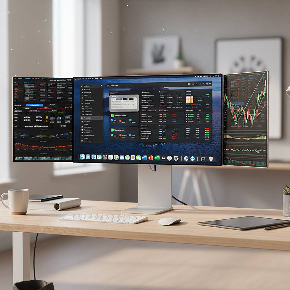 First 27-inch 4K aluminum alloy monitor + dual 16-inch convertible extended screens