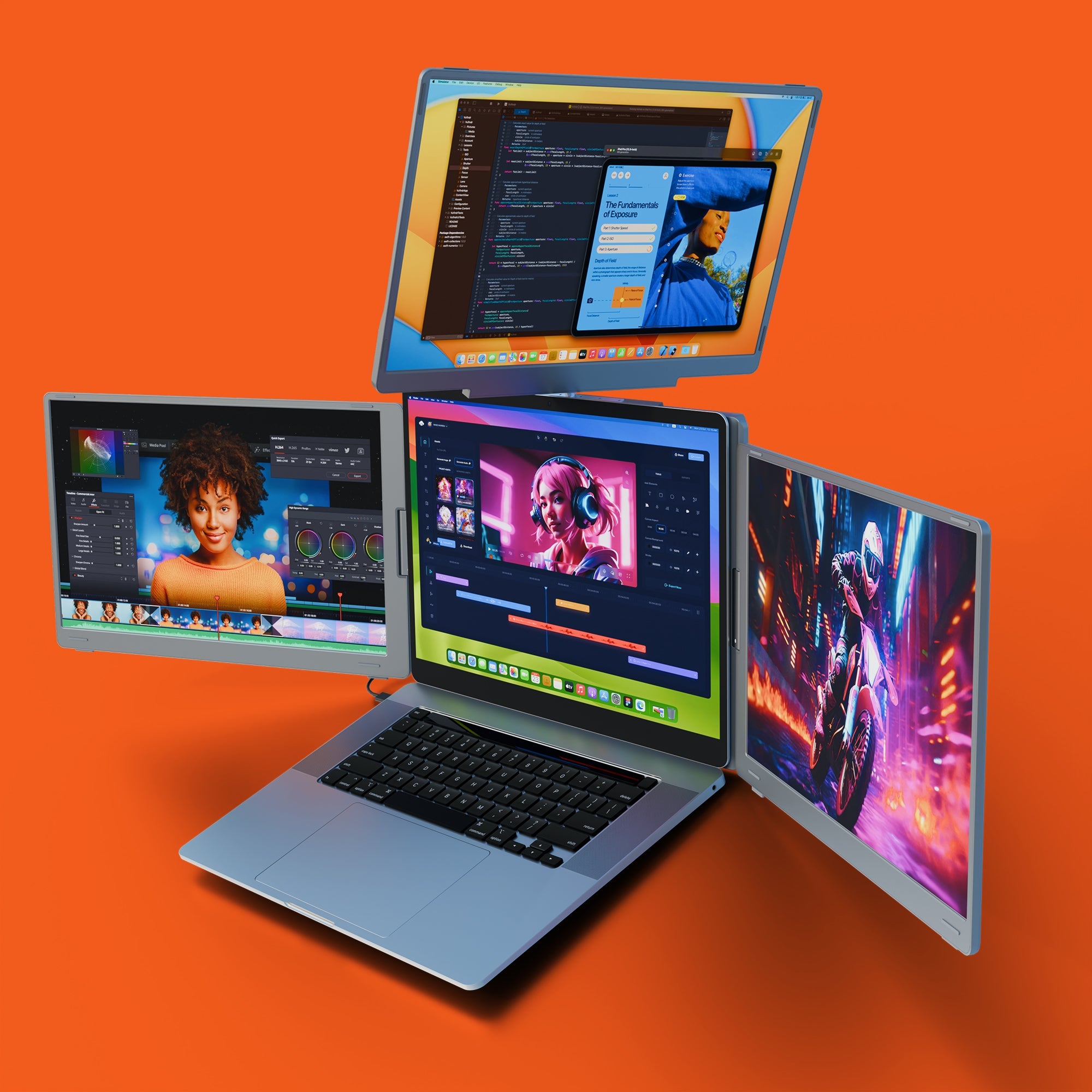Lepow TriCreate 16" Triple Portable Monitor – FHD+ IPS, HDR, USB-C