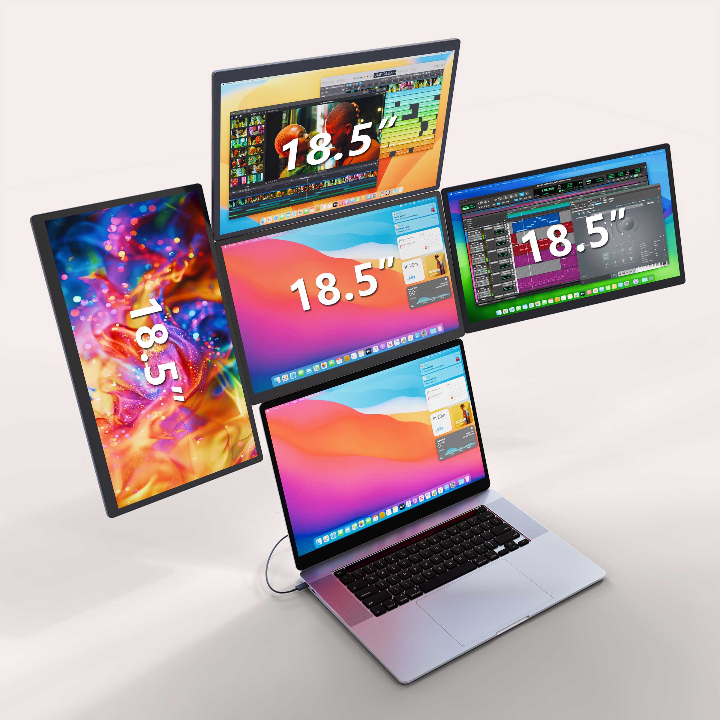 ULepow FlexScreen – 4 x 18.5" Modular Portable Monitors