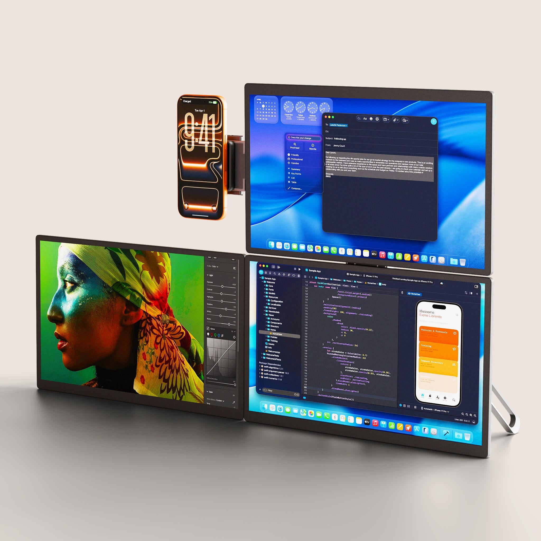 Modular Triple 18.5" System Compact Stand Version