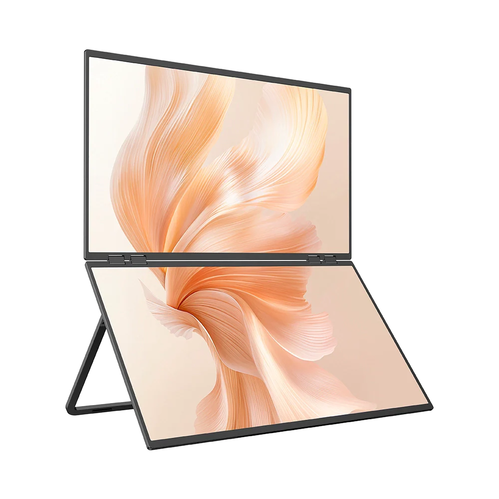 Ulepow - 23.8 Inch 100Hz Dual Screen Stacked Computer Monitor with Speakers