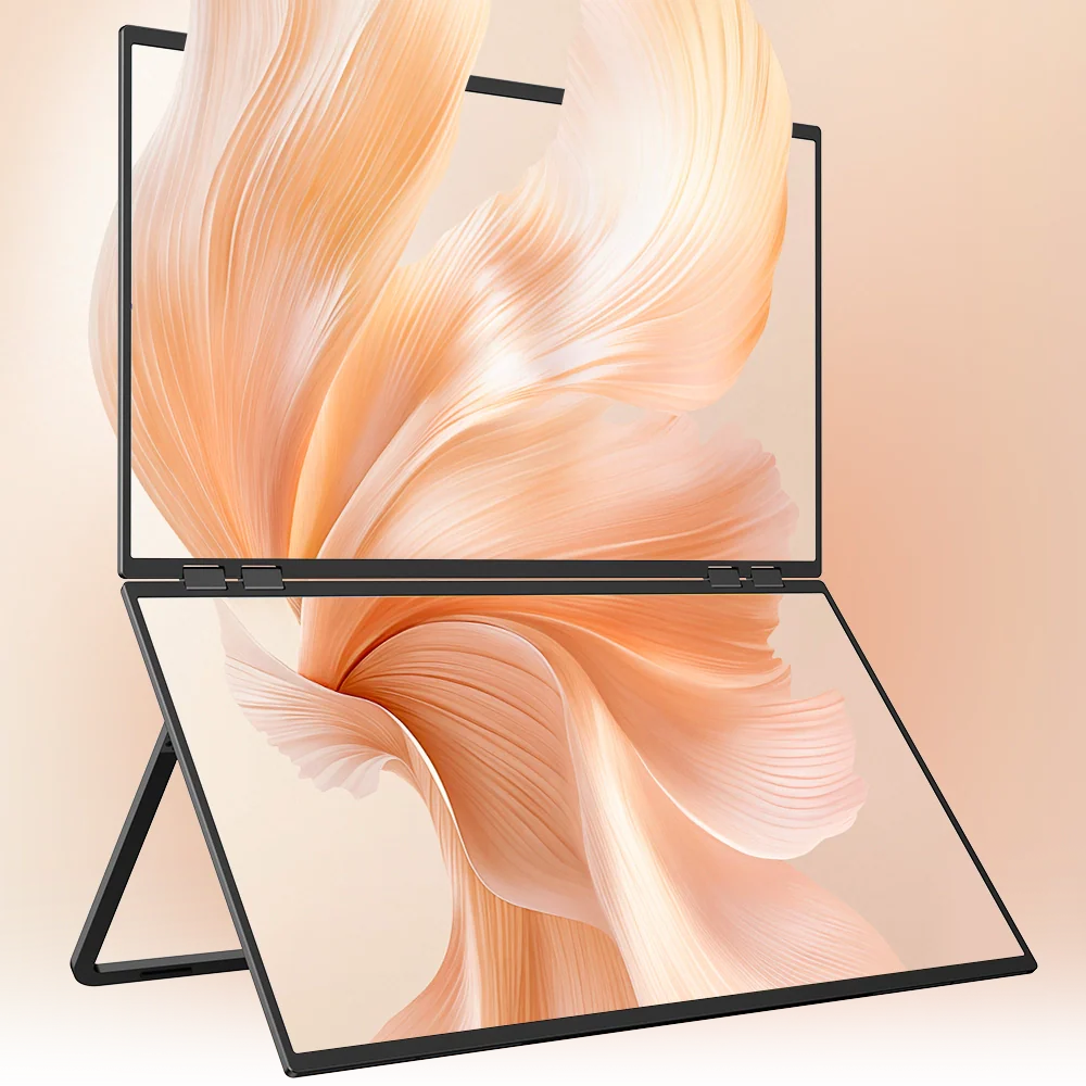 Ulepow - 23.8 Inch 100Hz Dual Screen Stacked Computer Monitor with Speakers