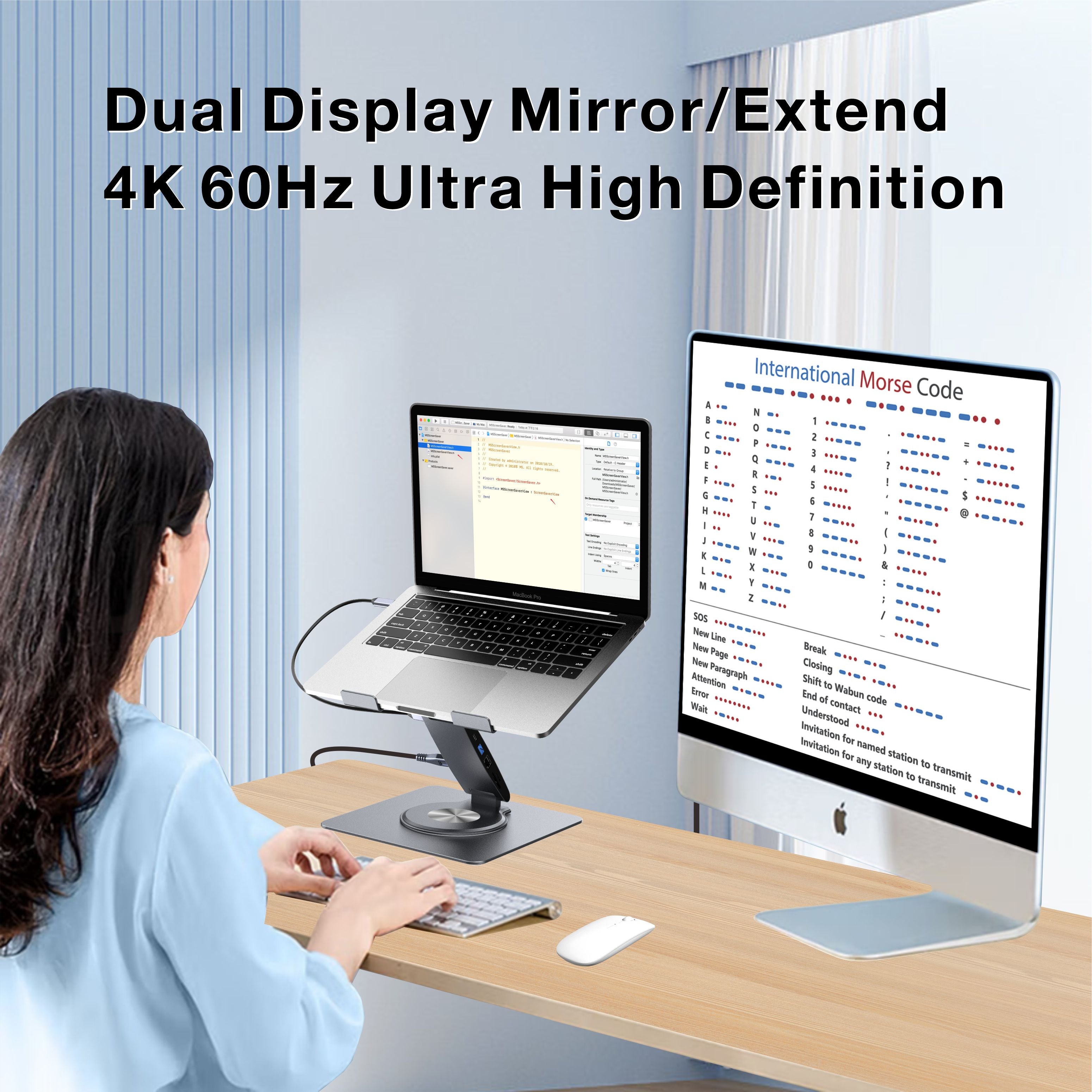 Lepow DockMate S – 11-in-1 USB-C Docking Station & Laptop Stand, Dual 4K@60Hz HDMI, 100W PD, Gigabit Ethernet, SD/TF, Budget-Friendly