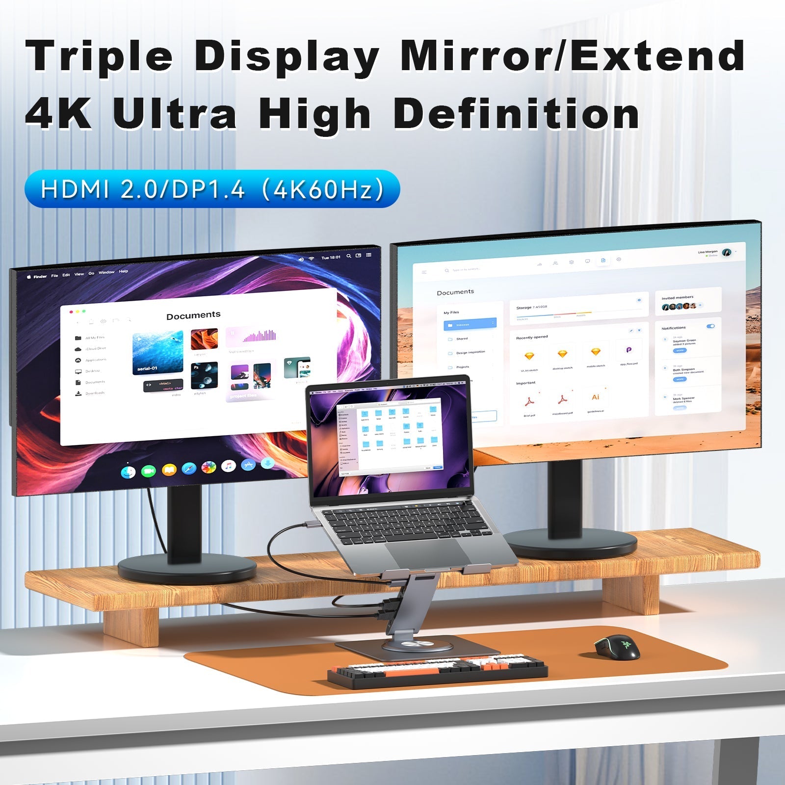 11-in-1 USB-C Docking Station – Lepow DockMate Pro Max, Triple Display, 4K HDMI, 100W PD, Gigabit Ethernet