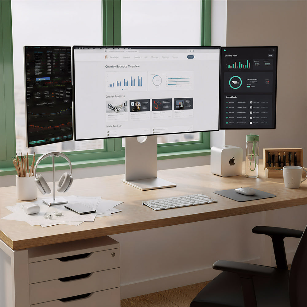 First 27-inch 4K aluminum alloy monitor + dual 16-inch convertible extended screens