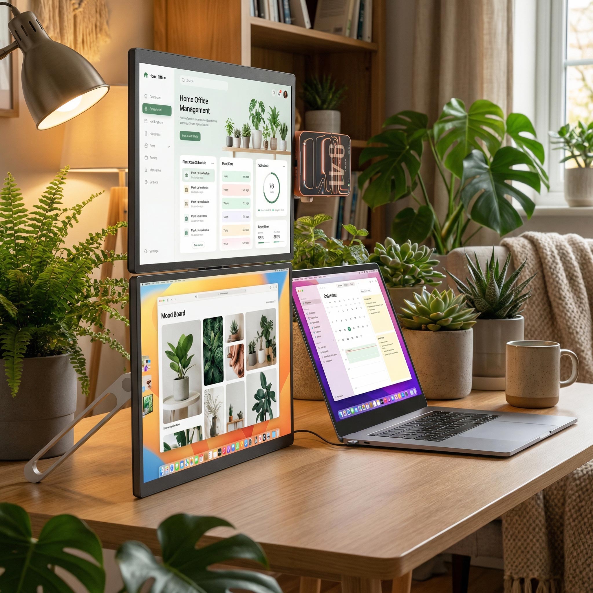 Modular Dual 16" Monitor System Compact Aluminum Stand Included